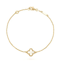 [LUCKY LOVE]CLOVER WHITE MOP SINGLE FLOWER BRACELET