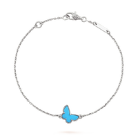 [LUCKY LOVE]BUTTERFLY TURQUOISE BUTTERFLY BRACELET SILVER