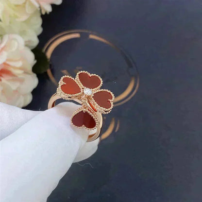 [LUCKY LOVE]SWEET CLOVER CARNELIAN RING