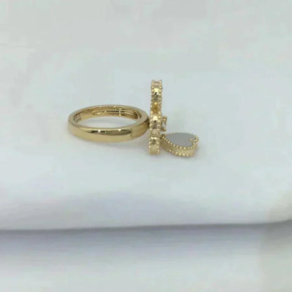 [LUCKY LOVE]SWEET CLOVER WHITE MOP RING