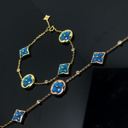 [LUCKY LOVE]STAR AND SUN 4 MOTIF BLUE BRACELET
