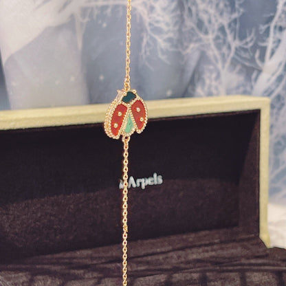 [LUCKY LOVE]LUCKY SPRING 1 MOTIF PINK GOLD BRACELET