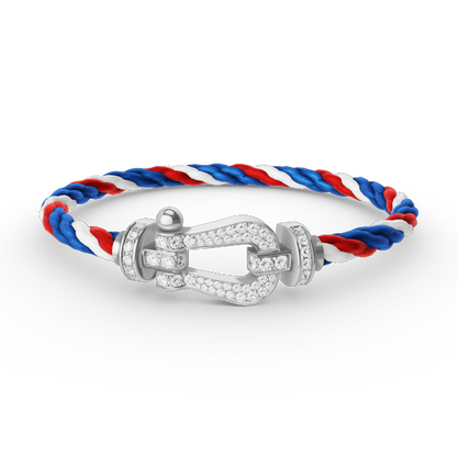 [LUCKY LOVE]FORCE LARGE HORSESHOE FULL DIAMOND BRACELET SILVER