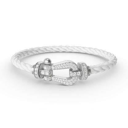 [LUCKY LOVE]FORCE LARGE HORSESHOE FULL DIAMOND BRACELET SILVER