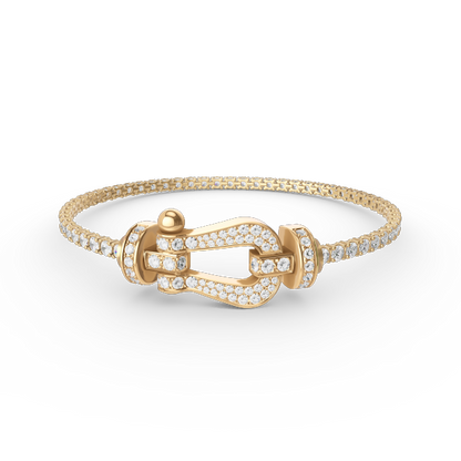 [LUCKY LOVE]FORCE  LARGE HORSESHOE FULL DIAMOND TENNIS BRACELET